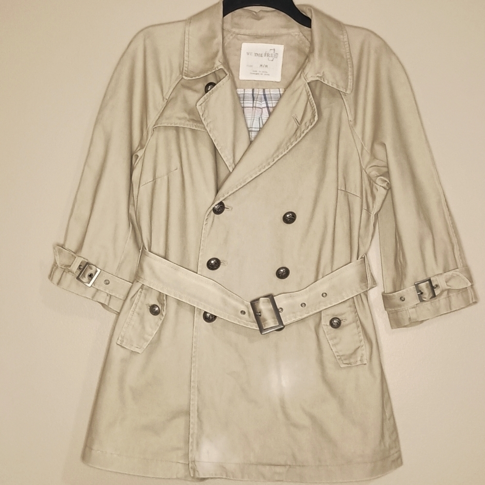 Vintage Y2K Free People Double Breasted Trench Coat